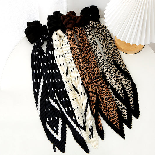 Fashion Elegant Elastic pleated hair tie Pig Large Intestine Hairband Women Hair Accesories Large Size Silk Satin Scrunchies hair Ties