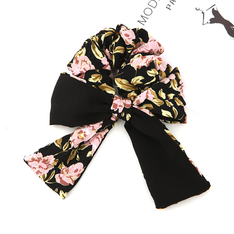 Fashion printing fabric Korean Double Bowknot Hair band Women Hair Accessories Spring Girls Hairbands bow Twisted Wide Headbands