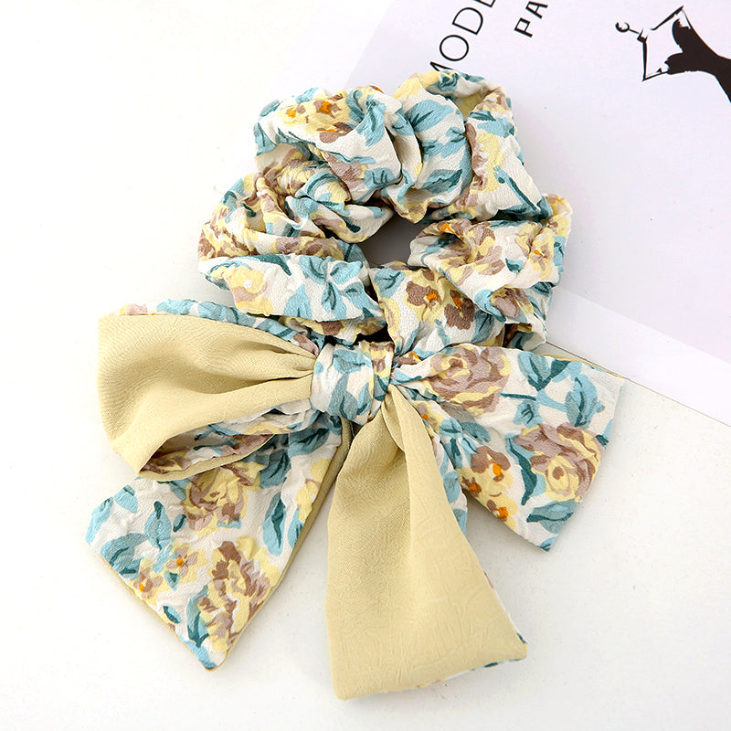 Fashion printing fabric Korean Double Bowknot Hair band Women Hair Accessories Spring Girls Hairbands bow Twisted Wide Headbands