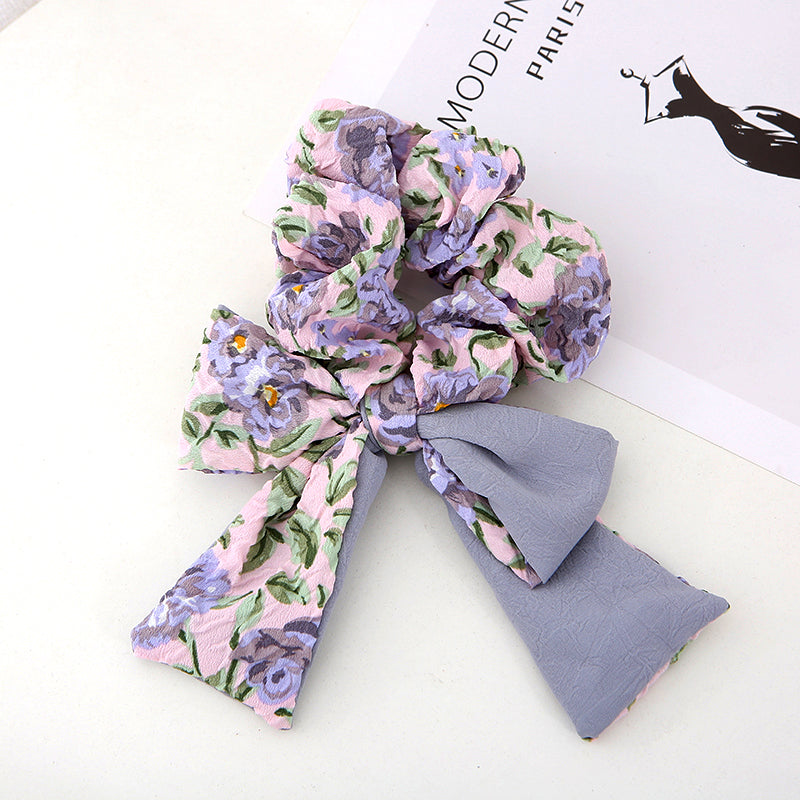 Fashion printing fabric Korean Double Bowknot Hair band Women Hair Accessories Spring Girls Hairbands bow Twisted Wide Headbands