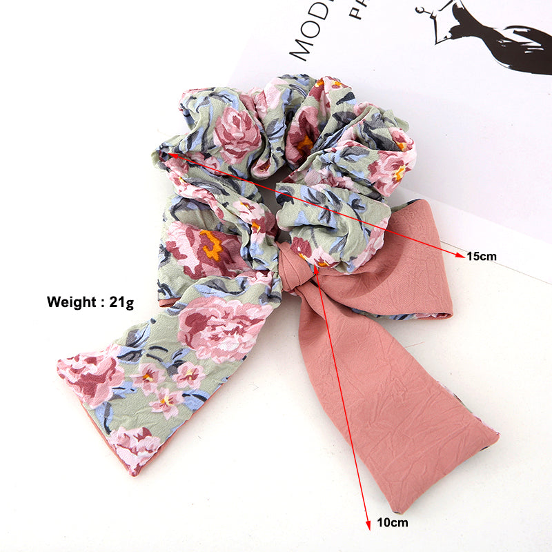 Fashion printing fabric Korean Double Bowknot Hair band Women Hair Accessories Spring Girls Hairbands bow Twisted Wide Headbands