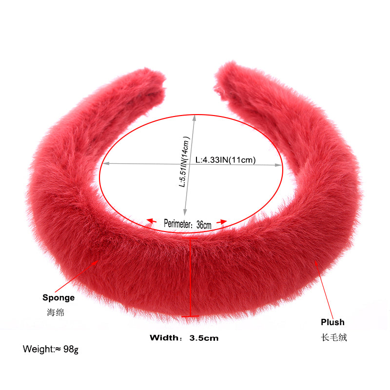 Newest high-grade Faux Fur sponge filled headbands factory wholesale cheap girl winter wear thick Plush hair band